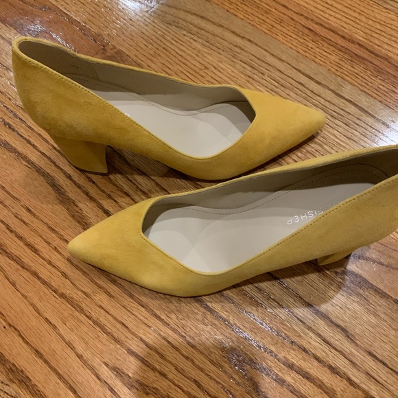 Marc Fisher Zala Block Heels in Canary Yellow - Picture 14 of 15